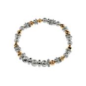 Rose Gold &amp; Rhodium Elasticated Bracelet image