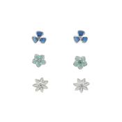 Pastel Earring Flowers Trio Set image