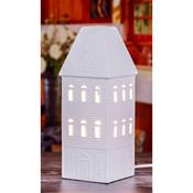White Ceramic House Table Lamp H33cm image