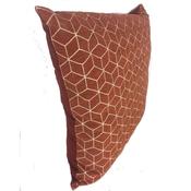 Orange with White Geometrics Cushion Cover 56x56cm image