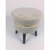 Velour Footstool Cream image
