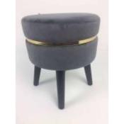 Velour Footstool Grey image