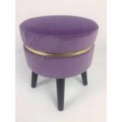 Velour Footstool Purple image