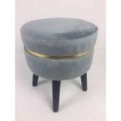 Velour Footstool Light Grey image