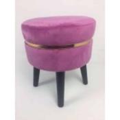 Velour Footstool Pink image