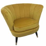 Velvet Plush Emile Shell Chair Mustard image