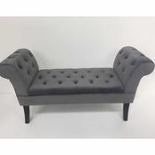 Velvet Plush Giselle Stool Grey image