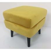 Ines Square Footstool Mustard Velvet image