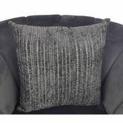 Grey Chenille Stripe Cushion Cover 44x44cm image