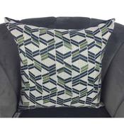 Grey Navy Green Diagonal Cushion Cover 44x44cm image