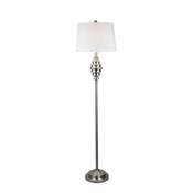 Floor Lamp with Silver Base and White Shade H157cm image