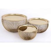Set of 3 Gold Wire Bowls With Plate Top image