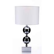 Silver Lamp with 2 Spheres and White White H69cm image