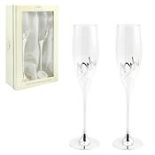 Silver Plated 40th Anniversary Flutes Pair image