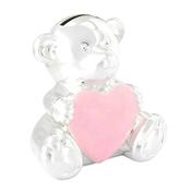Silverplated Teddy Money Box Pink image