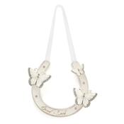 Silverplate Goodluck ButterFly Diamante HorseShoe
