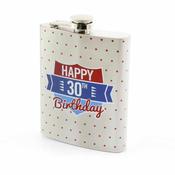 Stainless Steel Hip Flask 30th Birthday image