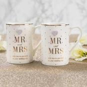 Mad Dots Mr &amp; Mrs Wedding Day Mugs image