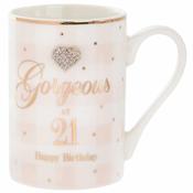 Mad Dots Gorgeous at 21 Happy Birthday Mug image