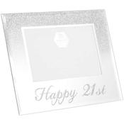 Silver Glitter Happy 21st Frame 4x6in image