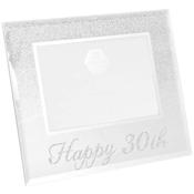 Silver Glitter Happy 30th Frame 4x6in image