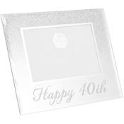 Silver Glitter Happy 40th Frame 4x6in image