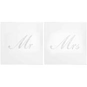 Silver Mr and Mrs Coasters image