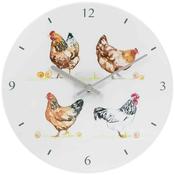 Chickens Glass Wall Clock image