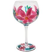 Lily Hand Painted Gin Glass 21x9cm image