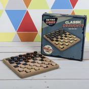 Retro Draughts with Wooden Board and Pieces 21x5cm image