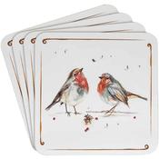 Winter Robins Coasters Set of 4 image