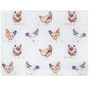 Chickens Glass Cutting Board Large 40x30cm image