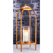 Antique Gold Square Lantern With Glass Inner H69cm image