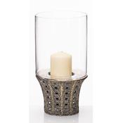 Antique Metal Base with Glass Candle Holder H35cm image