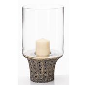 Antique Metal Base with Glass Candle Holder H39cm image