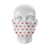 White with Red Hearts Reusable Face Covering Large image