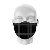 Black and Grey Tartan Reusable Face Covering Large image