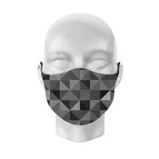 Black and Grey Triangles Reusable Face Mask Large image