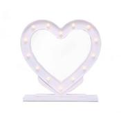 Led White Heart Mirror on Stand image