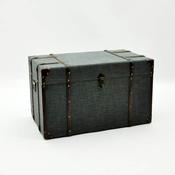Dark Grey Linen Storage Chest Large image