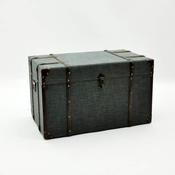 Dark Grey Linen Storage Chest Medium image