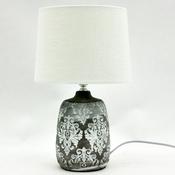 Lamp and Shade 31cm Grey and White Base image