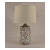 Lamp and Shade 38cm Grey and White Base image