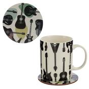 Headstock Guitar China Mug and Coaster Set image