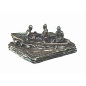 Irish Currach Miniature Currach &amp; Fishermen H:4cm image