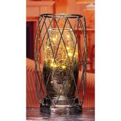 Metal Framed LED Hurricane Lantern Height 25cm image