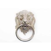 Silver Colour Hanging Lion Head with Ring 38x31cm