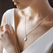 Circular Floral Pendant with Clear Stones image