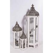 Silver Morroccan Top Lantern White Medium image