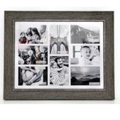 8x 4x6in Multi Wood Effect Frame Grey image